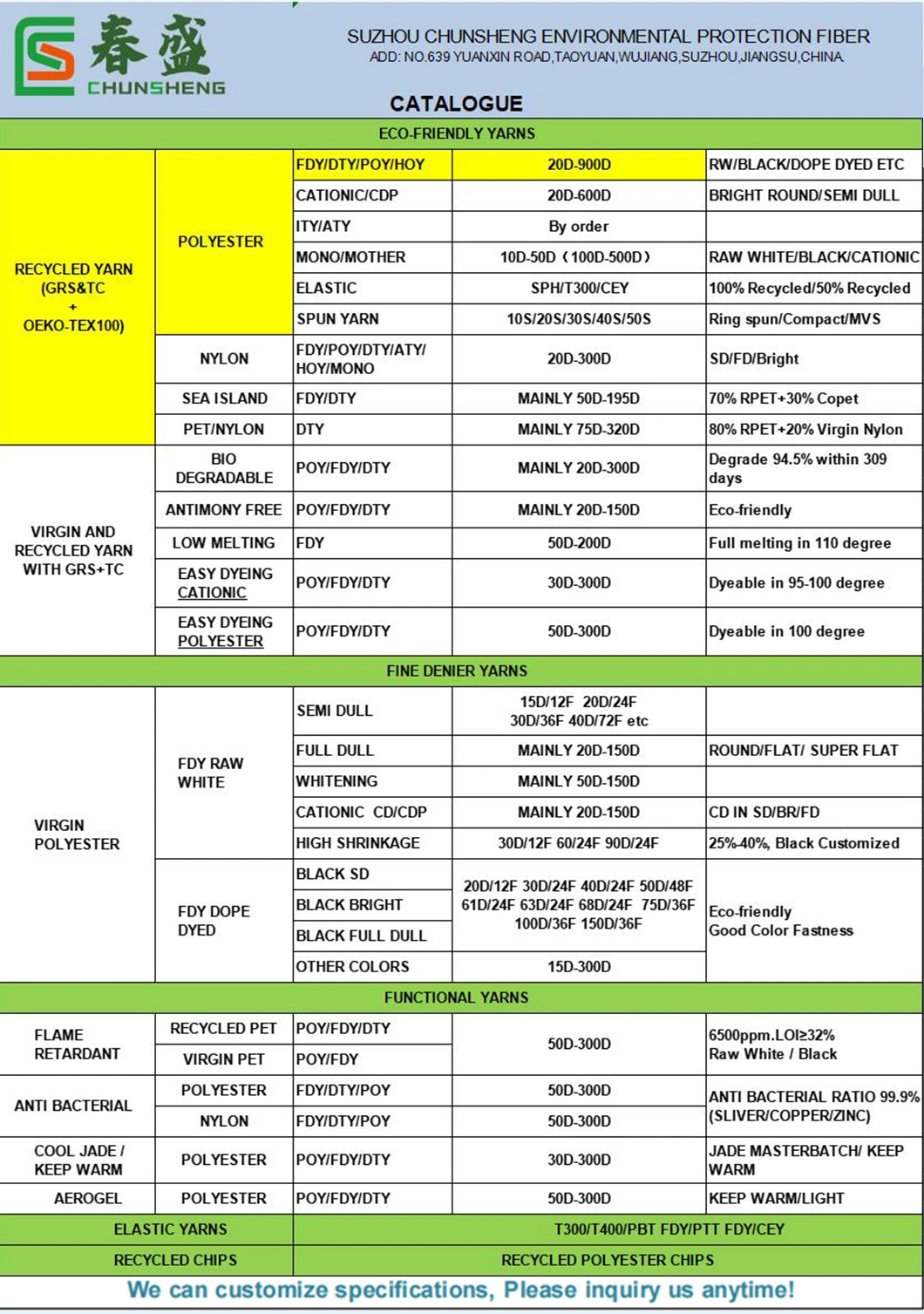 China Manufacturer Grs/Oekotex Recycled DTY FDY POY Mother Cationic Polyester Yarn with Cdp