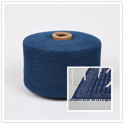 3s 4s 6s Blue Regenerated Cotton Yarn for Carpet Rug Recycled Yarn for Weaving Knitting