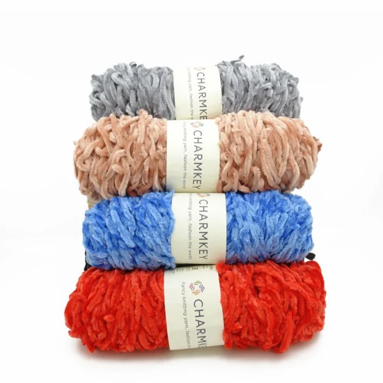 Charmkey Soft 100% Polyester Velvet Chenille Yarn for Knitting Baby Bernat Blankets